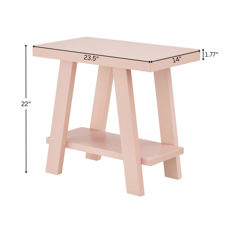 Table d'appoint à tablette contemporaine en bois Athens avec plateau en placage durable et rangement supplémentaire, parfaite pour les intérieurs rustiques ou modernes