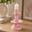 Porte-bougie rose fait à la main Lotus-582943975