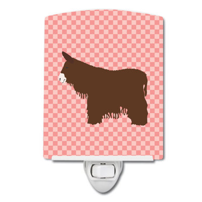 Poitou Poitevin Donkey Check Ceramic Night Light