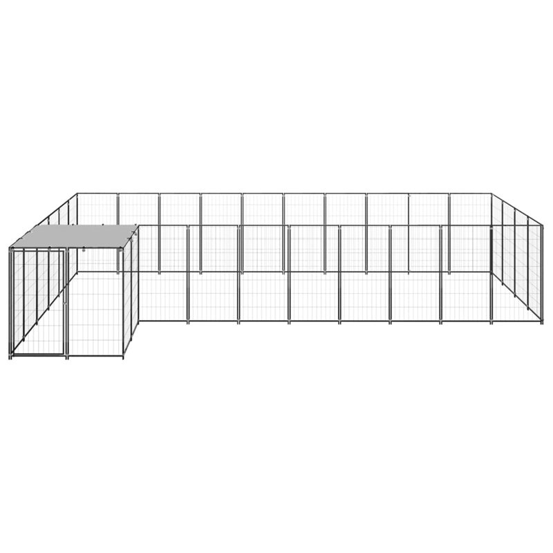 Poirier 43.31cm H Metal Yard Kennel With Door, Black