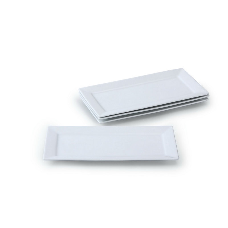 White Rectangle platter 14"