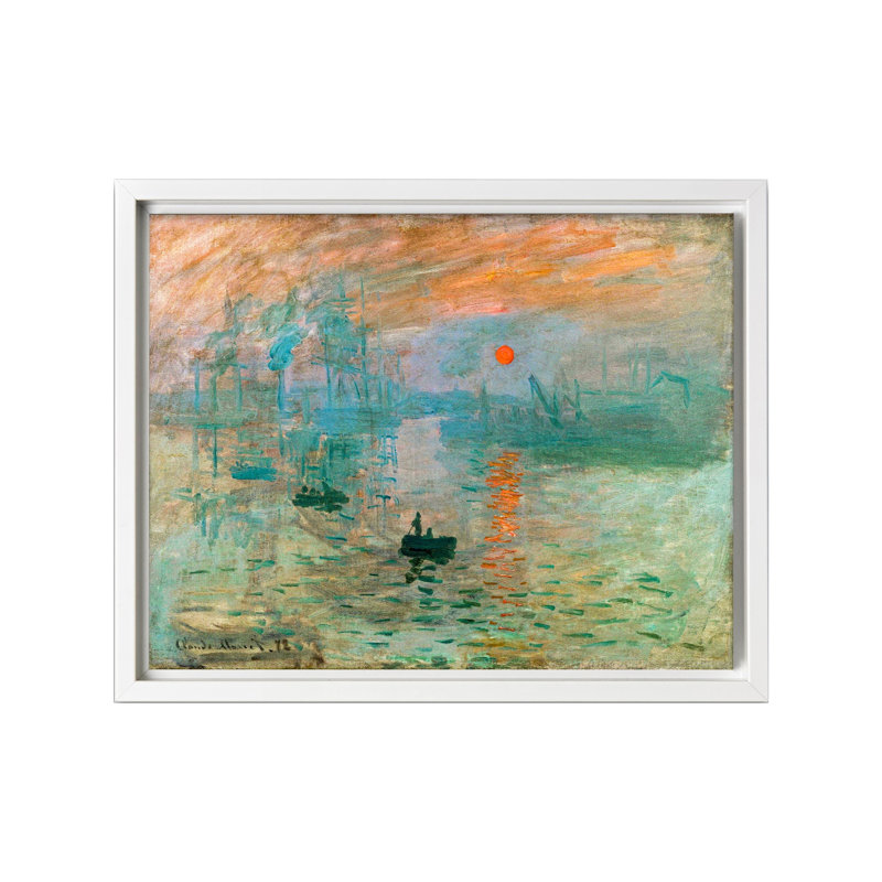 Claude Monet - Impression Sunrise No2, Canvas, 12"H x 16"W, White Framed