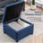 Vintage Fabric Tufted Storage Ottoman With Flip Top, Metal Hinge, And Eucalyptus Wood Frame For Home Decor-1524329855