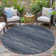 Machine Washable Indoor/Outdoor Xhevrie Navy Rug