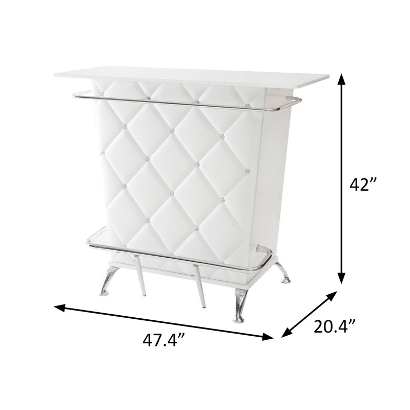 Table de bar contemporaine l 47,4 po (K / D), Blanc