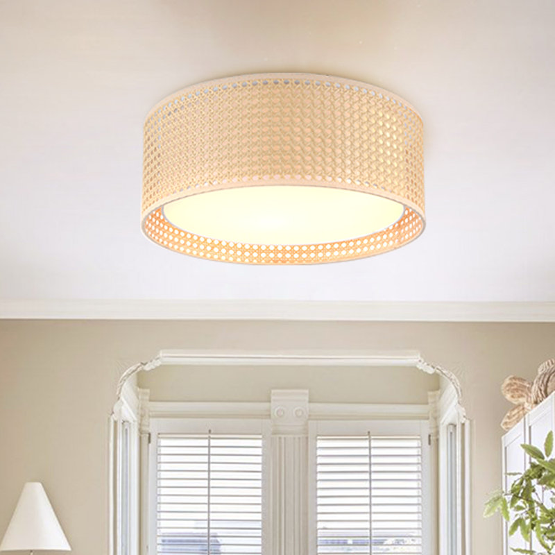 Vesperina 20" W Rattan Flush Mount, 5, 5.9" H X 20" W X 20" D