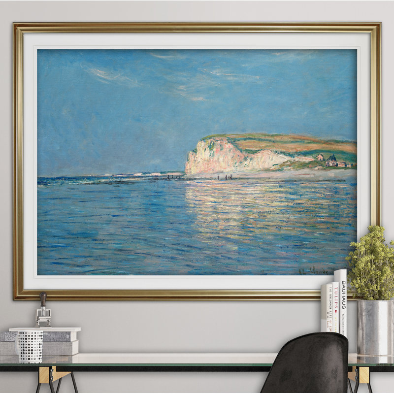«Low Tide at Pourville» par Claude Monet, reproduction, Cadre doré, H 20 po x l 24 po x P 1,5 po
