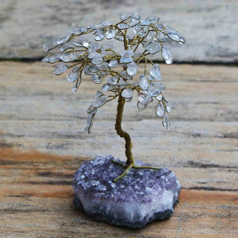 Arbre à quartz et améthyste à feuilles fait à la main The Holiday Aisle®