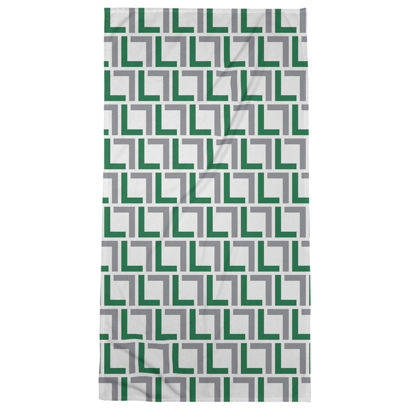 Serviette de plage en microfibre New York Fly, White/Green/Silver