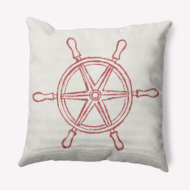 Nantucket Geometric Throw Pillow, 18" x 18", Ligonberry Red
