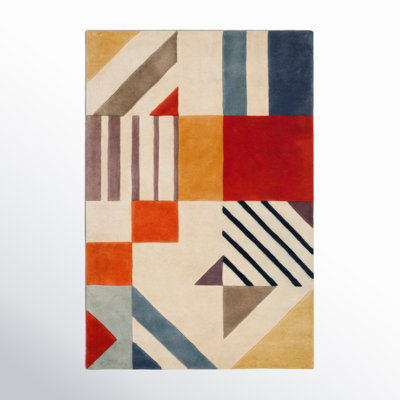 Tripoli Hand Tufted Wool Ivory/Blue/Red/Yellow Rug