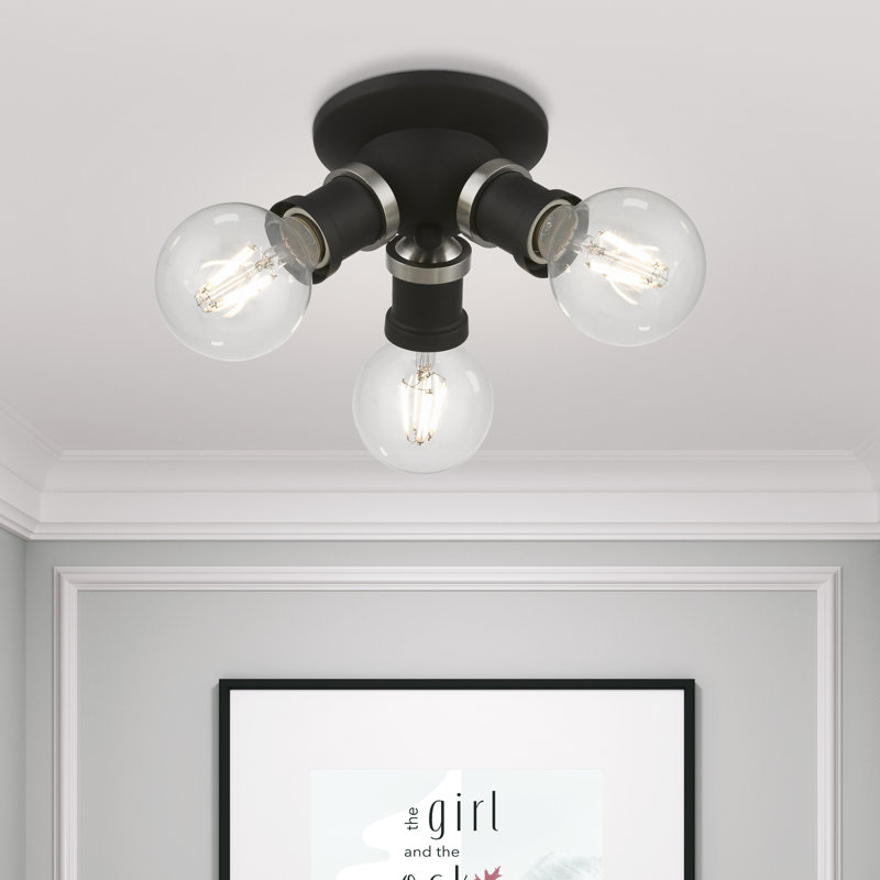Plafonnier encastré 3 lumières 7 po Grogan, Noir