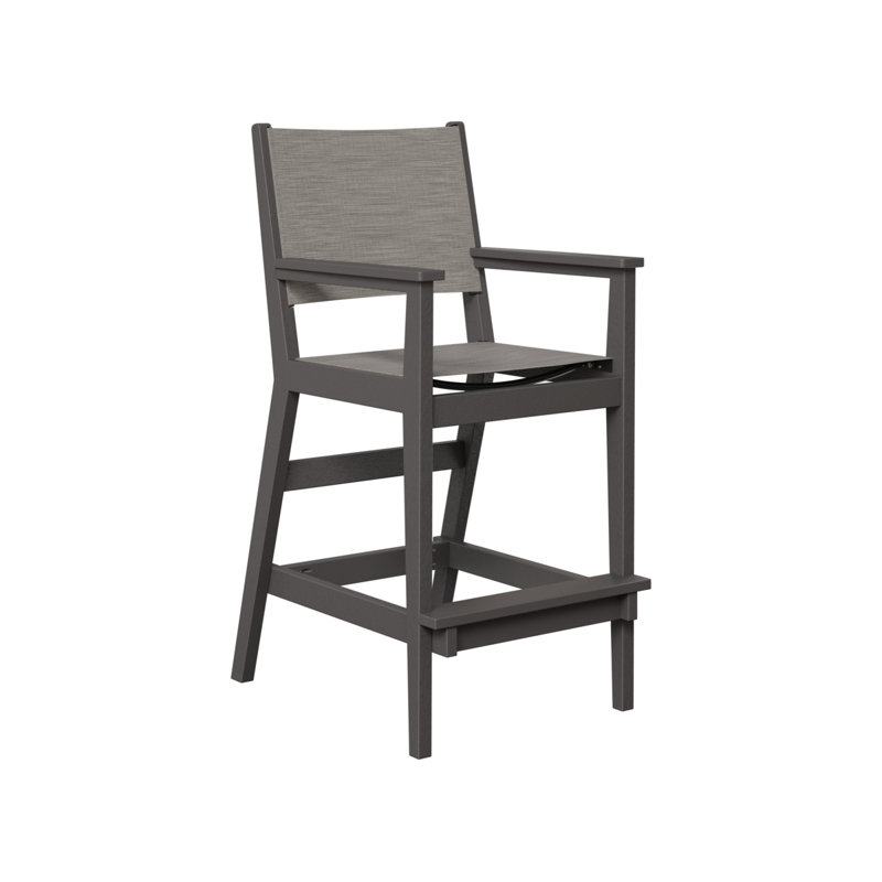 Chaise de bar Kenny, 27.5", Gris fumée