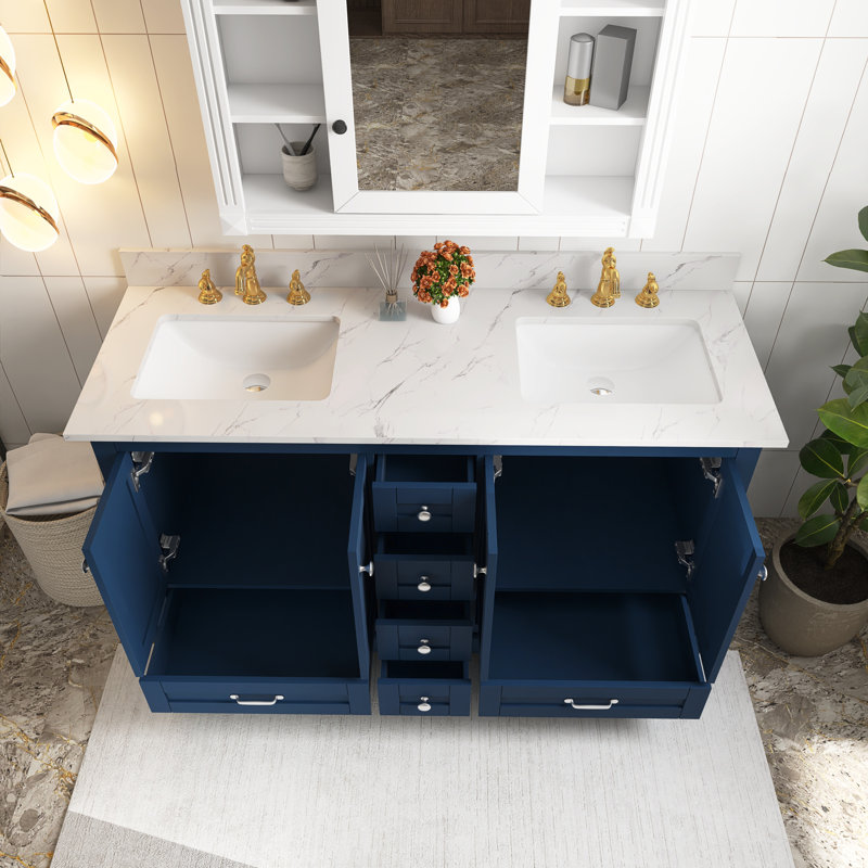 Ensemble de meuble-lavabo mural 60 po, Marine