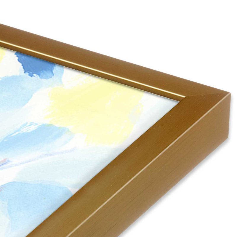 «Bright Abstract Wildflowers II» par June Erica Vess, reproduction d'art, H 20 po x l 20 po, Doré