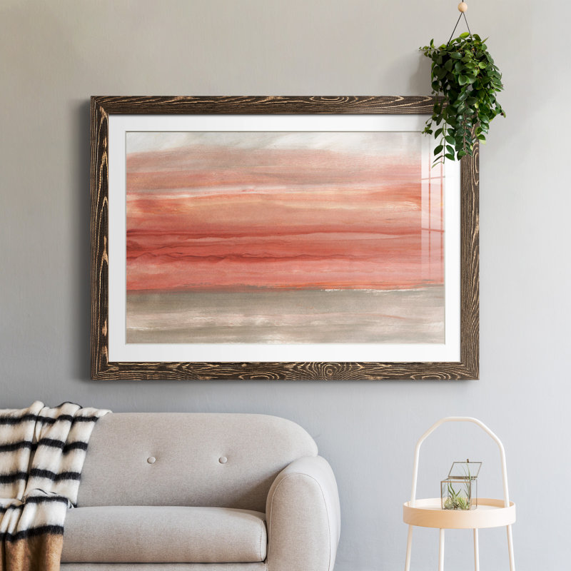 Oasis Sky - Single Picture Frame Painting, 37.5" H x 27.5" W x 1.5" D, Walnut Framed
