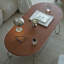 Table basse ovale en acier inoxydable