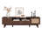 Fashionable Wood TV Stand for Large TVs with Soft-Closing and Drop-Down Cabinets, Ideal for Modern Living and Entertainment Spaces