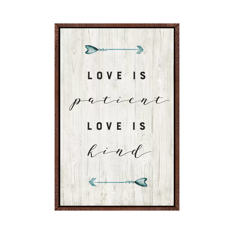Love Is by Amanda Murray - Print on Canvas, 101.6cm H x 66.04cm W x 3.81cm D, Classic Brown Wood Framed