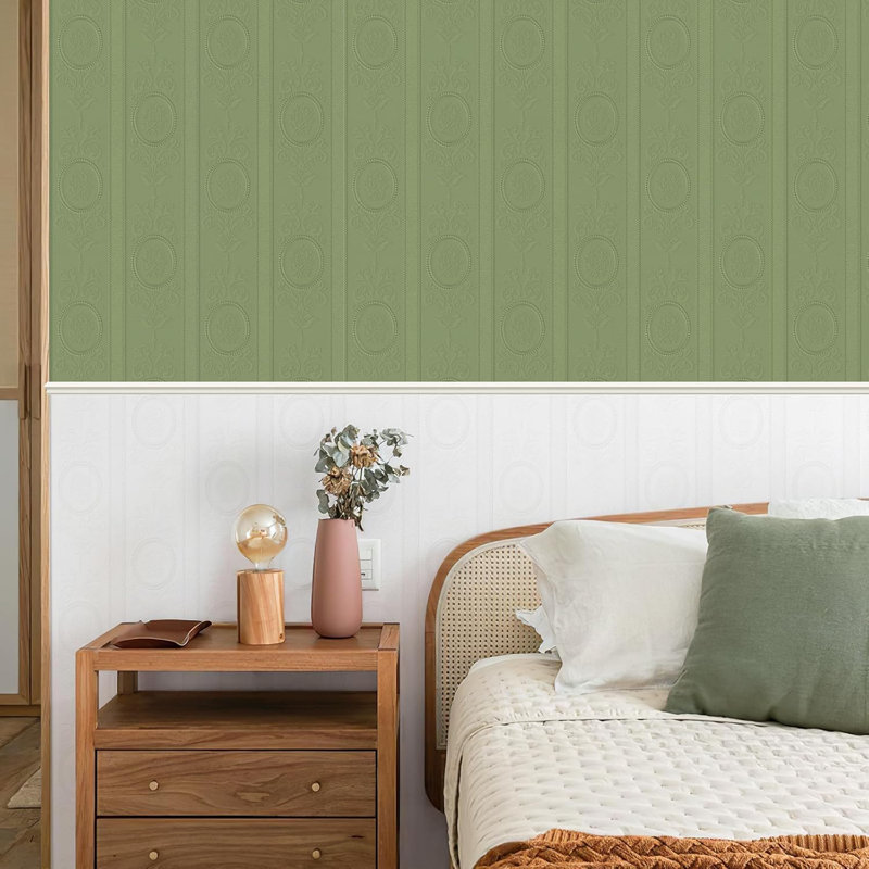 Papier peint auto-adhésif 3D gaufré pour la décoration intérieure - Papier de contact géométrique texturé à motif floral imperméable