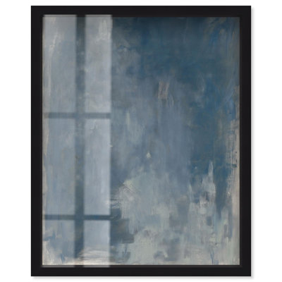 Blue Monolith Shadowbox Print Blue Abstract Art by Art Remedy
