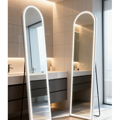 Full Length Mirror With Adjustable Brightness And 3 Color Modes, Free Standing Or Wall Mounted For Versatile Use