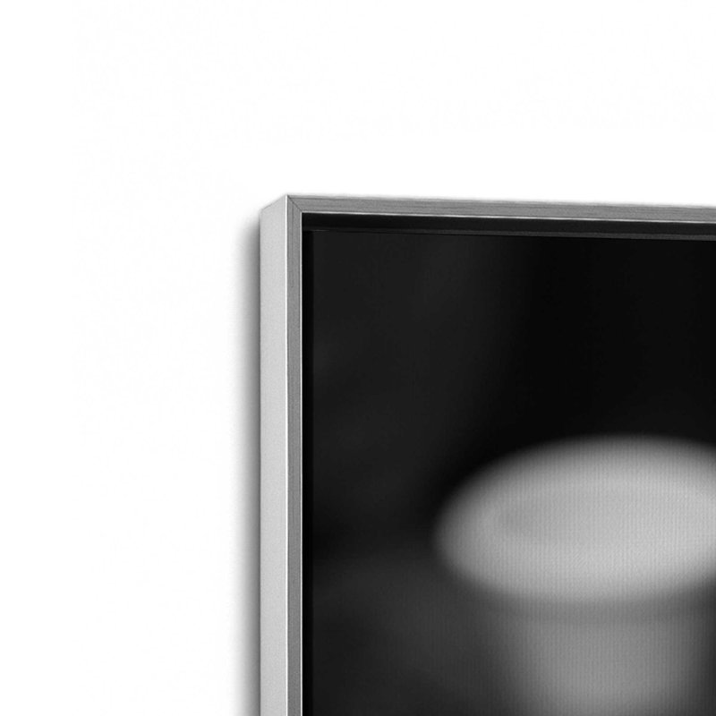 Espresso Break en noir et blanc, H 18,75 po x l 12,75 po, Impression encadrée sans passe-partout, Chrome poli