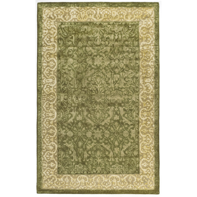 Tapis oriental en laine touffeté à la main Braxtan Silk Road, Rectangle 6 pi x 9 pi