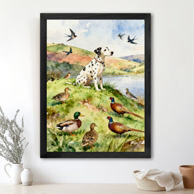 Reproduction d'art rétro encadrée noire «Coexistance de la vie en écologie naturelle»
