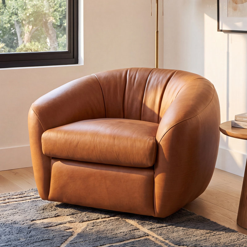 Adele Swivel Chair-Lorento Cognac