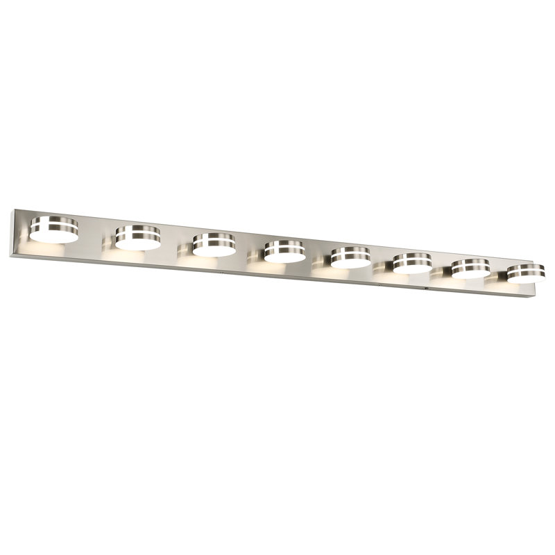 Luminaire de salle de bain 8 lumières DEL à finition nickel brossé 5CCT, 8, Nickel