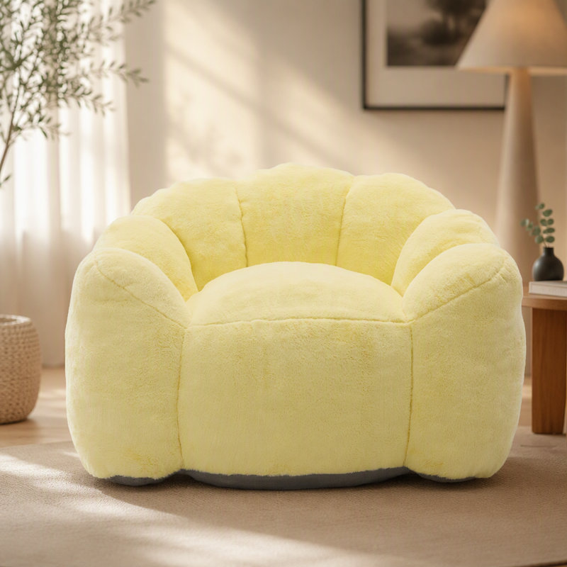 Canapé-pouf compressible pour adulte avec anneau de traction, facile à déplacer sans montage. Convient à divers environnements tels que le salon, la chambre à coucher, etc. Détendez-vous et profitez de la vie. Jaune.
