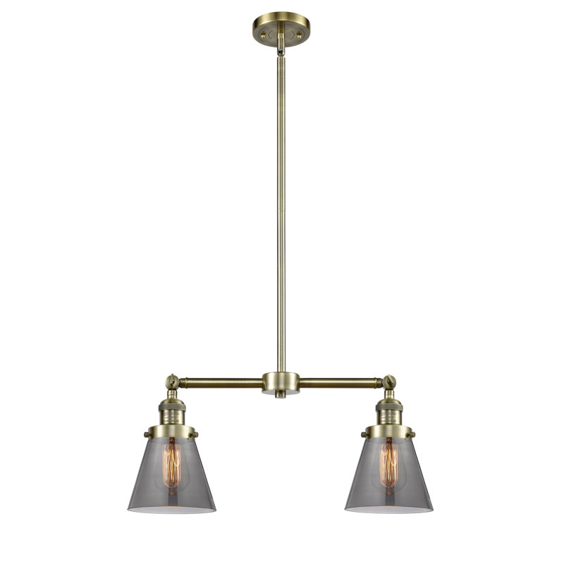 Stonecipher 2 - Light Kitchen Island Pendant, No Bulb Included, Smoked, Antique Brass