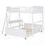 Lit double superposé au dessus d'un lit double avec bureau-507110535