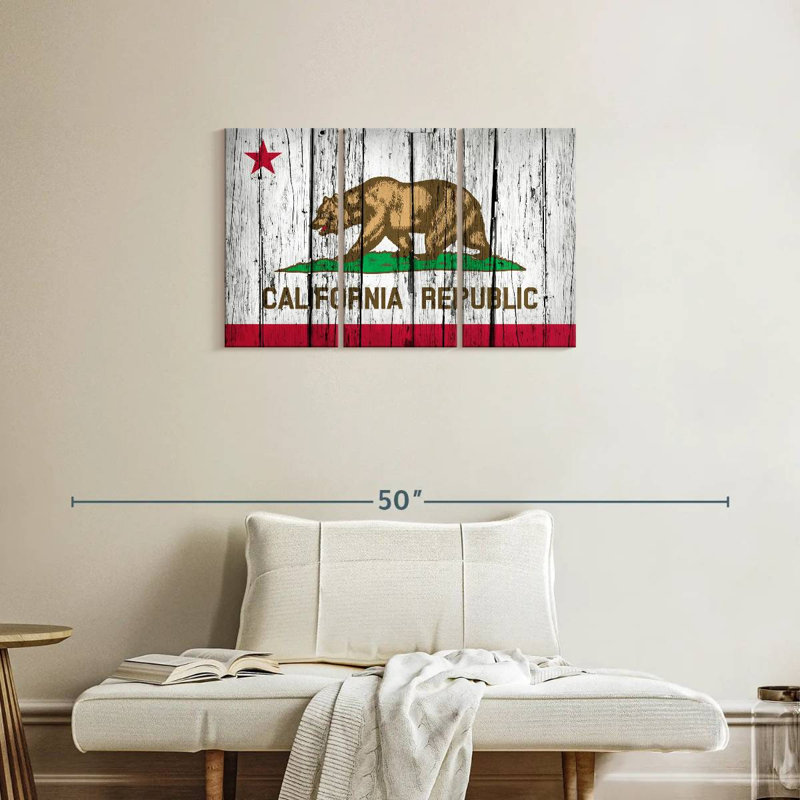 Borges, République de Californie, H 20 po x l 33 po