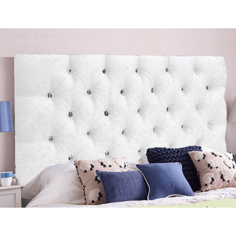 Esters Upholstered Headboard, Kingsize (5'), Velvet, White
