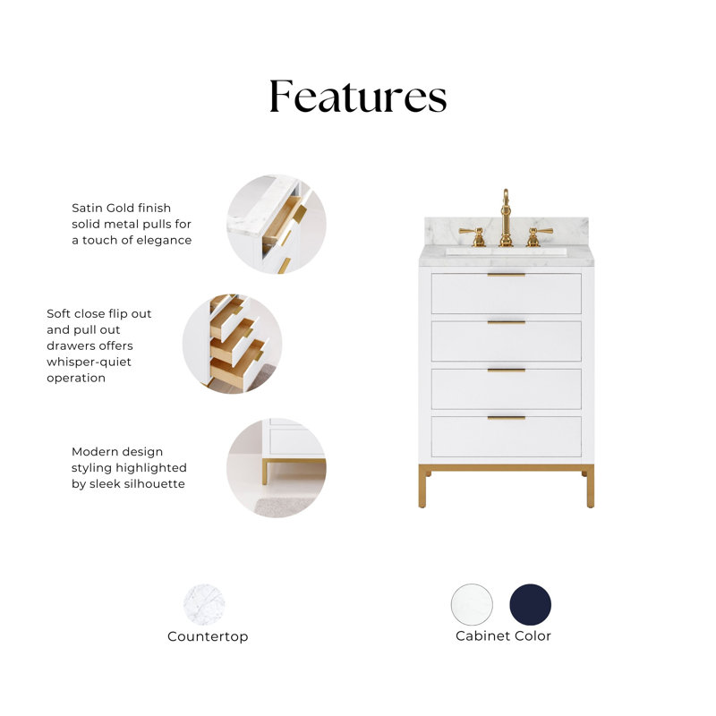 24'' W Single Vanity, Pure White