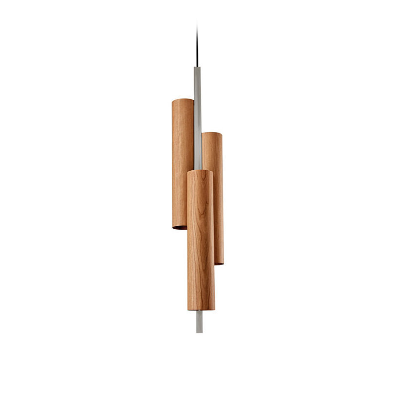 Black Note 3 - Light LED Pendant, Natural Cherry, Matte Black