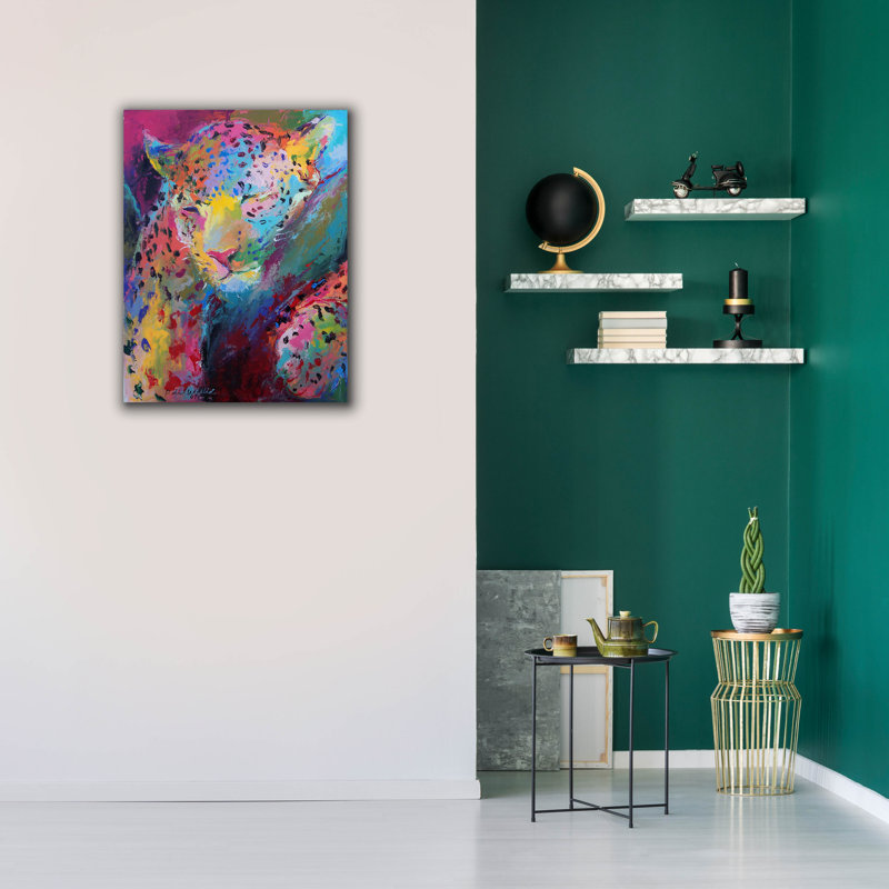 «Leopard 3» par Richard Wallich, art mural sur toile, H 34 po x l 26 po x P 1,5 po