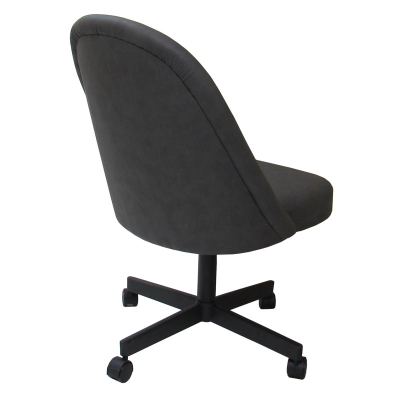 18.00'' H Upholstered Side Chair, Black, Gray Vinyl
