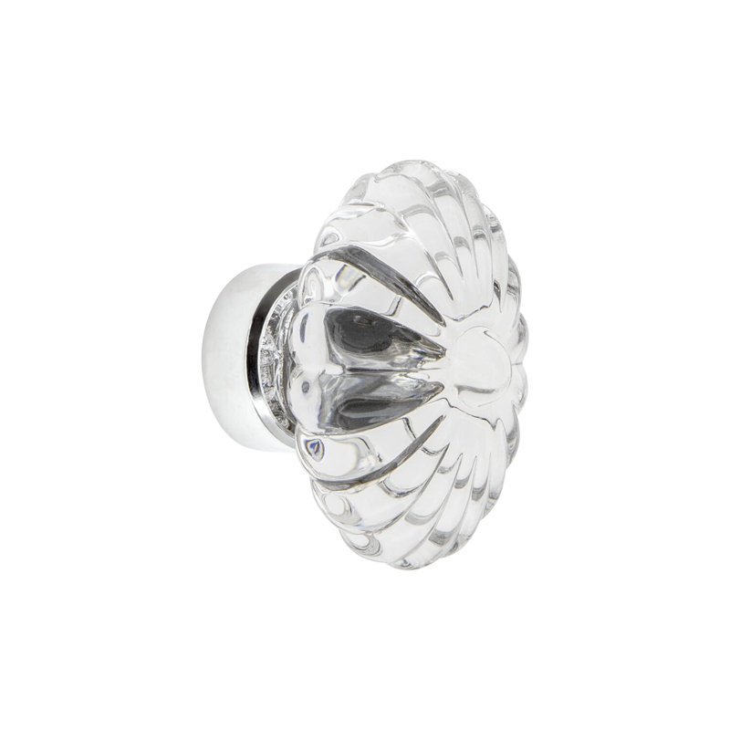 Poignée ovale surdimensionnée bourgogne de 1 3/4 po de longueur, Chrome brillant