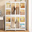 Organisateur de garde-robe portatif avec 12 portes magnétiques, 12 cubes, 2 tiges de suspension et 16 cintres pour un rangement efficace