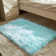 Haja Turquoise Fluffy Faux Sheepskin Fur Shag Area Rug