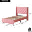 Ensemble de lit 3 pièces en cuir PU ou en velours et table de chevet DEL-233360761-233360765