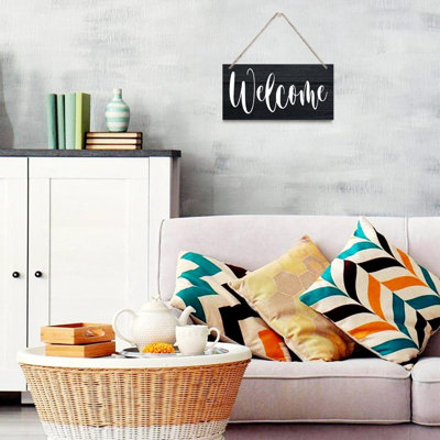 Panneau de bienvenue, panneau décoratif en bois suspendu, impression murale en bois imprimée, panneau de bienvenue intérieur ou extérieur, décor de porte d'entrée rustique, décor de porche de ferme, décoration de maison suspendue