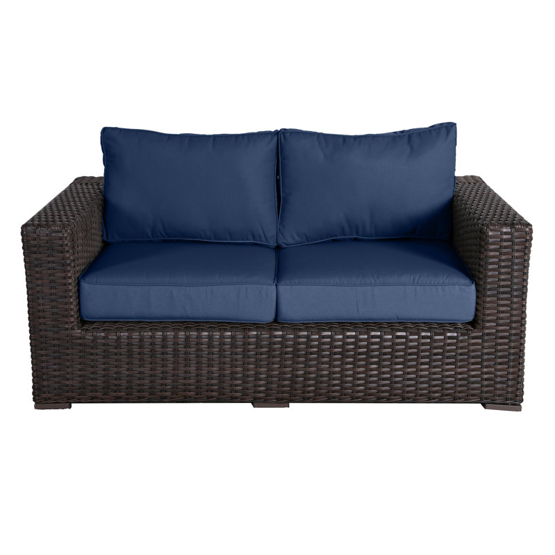 Woodham 65'' Wide Loveseat with Cushions, Navy
