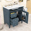 Meuble-lavabo simple autoportant contemporain avec lavabo en céramique et grand rangement Contemporary-1568712087