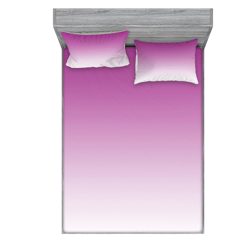 Microfiber Ombre Sheet Set, Full/Double Sheet Set with 2 Pillowcases, Dark Pink