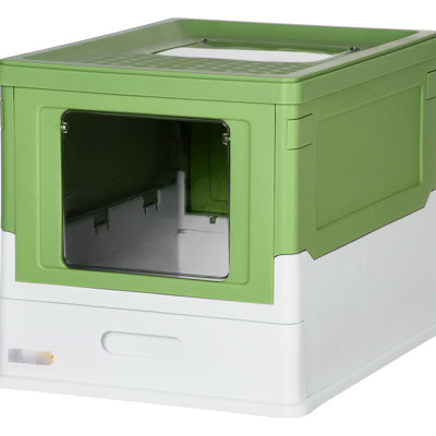 Adrell Fully Enclosed Cat Litter Facility, Yellowish , Keeps Home Clean, With Pull-Out Tray And House Spacious Inside Area, Reduces Mess Controls Odor, Removable Top Cover