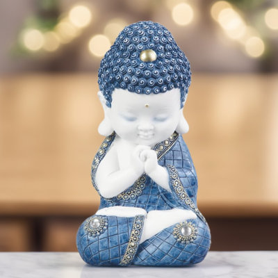 7.75"H Buddha Praying and Meditating Figurine